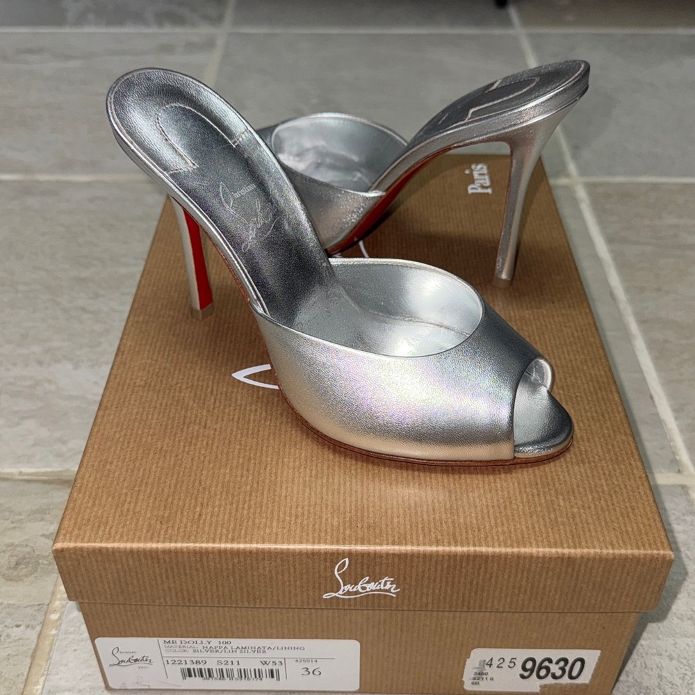 Christian Louboutin Me Dolly Silver Heels